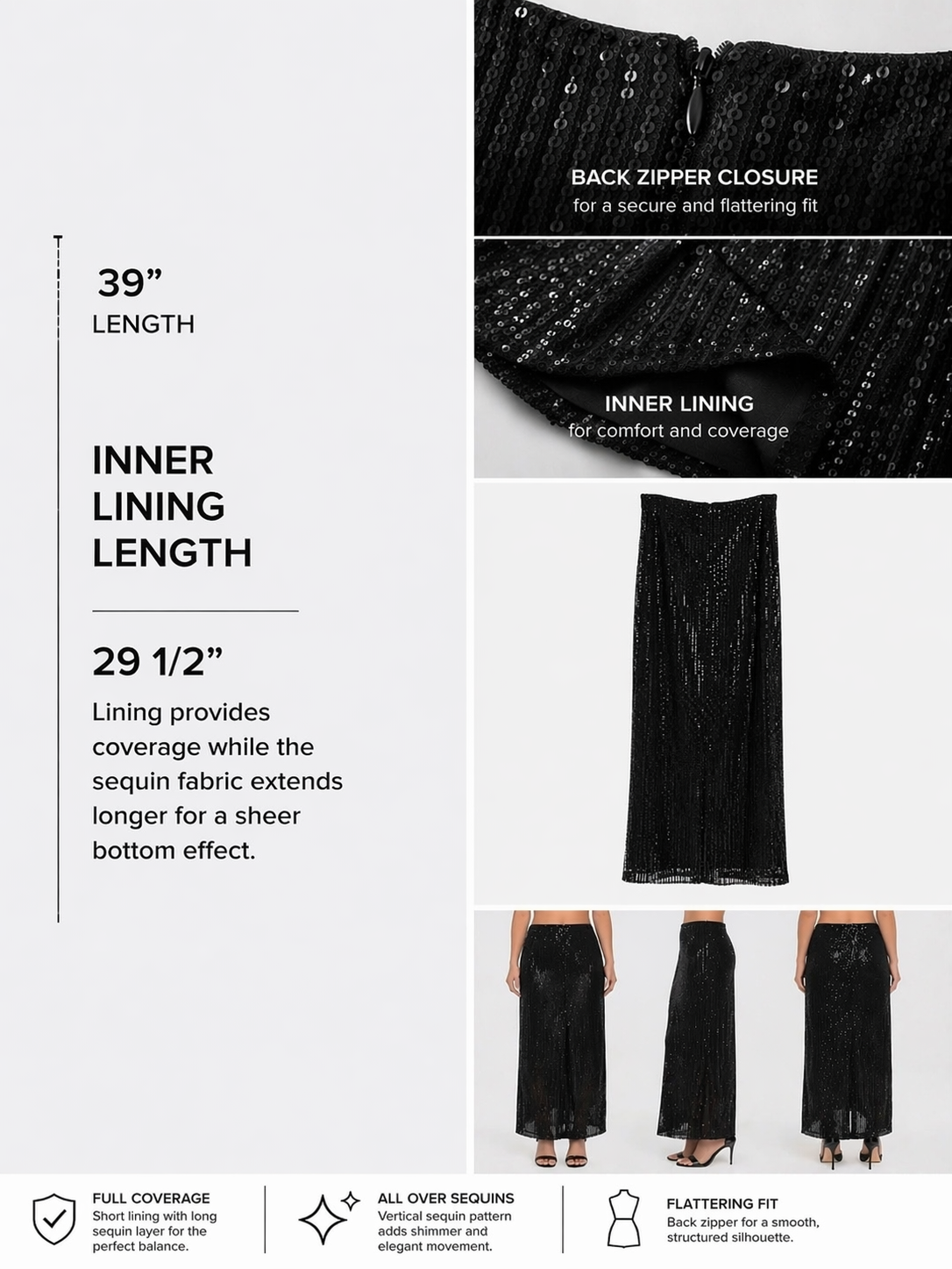 Elegant Long Skirt – Black